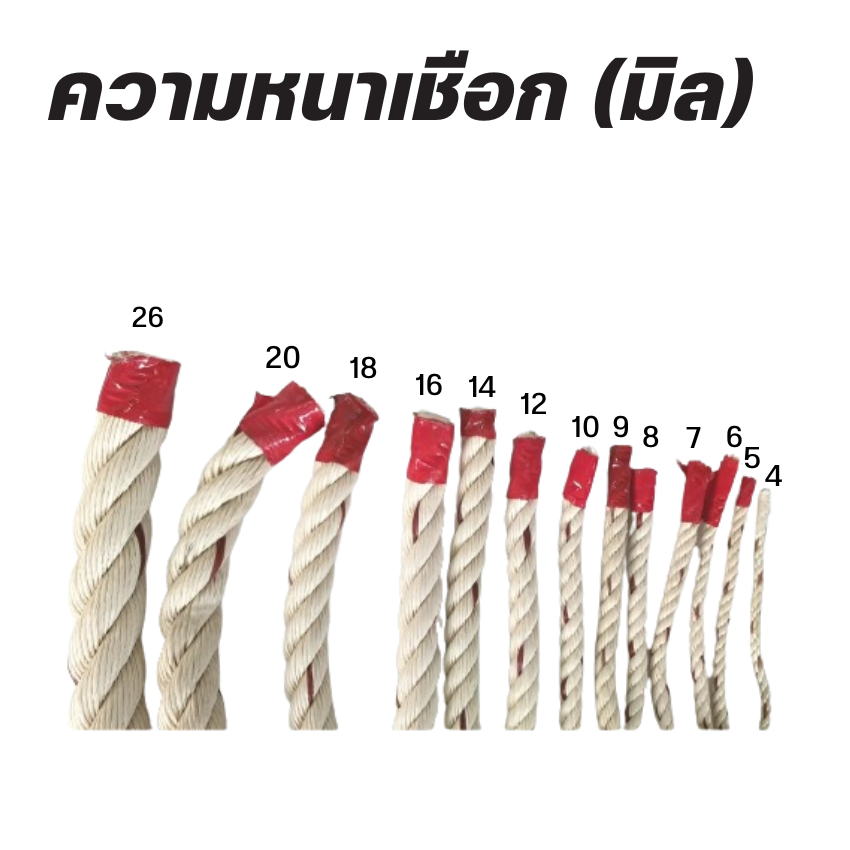 เชือกใยยักษ์ (ยกม้วน200เมตร) หนา4มิล 6มิล 8มิล 9มิล 12มิล เชือกประมง โรยตัว เชือกแมว จูงวัว ผูกเรือ เชือกชักเย่อ ทนแดด - รูปที่ 3