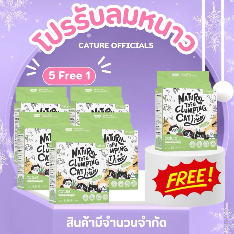 "โปรพิเศษ 5 แถม 1" คุ้มสุดๆทรายเต้าหู้กลิ่นชาเขียวขนาด 6 ลิตร 5+1 ถุง