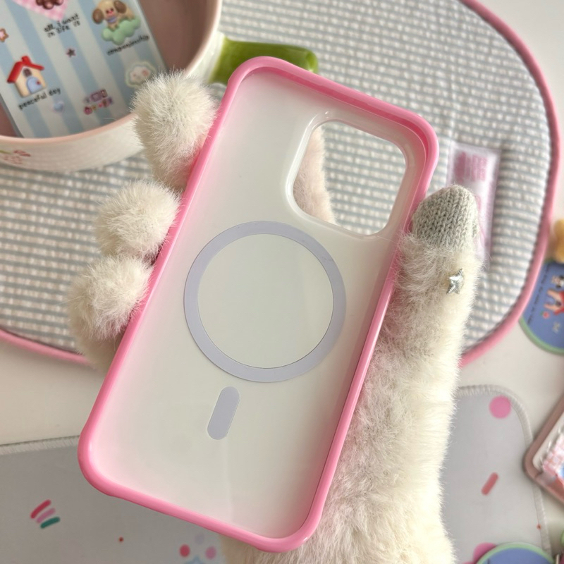 พร้อมส่ง! soqstuff เคสโทรศัพท์มีแม่เหล็ก 3 ชั้น*ขอบสี 🩷🪺*กันกระแทกระดับ1.5-2เมตร - รูปที่ 3