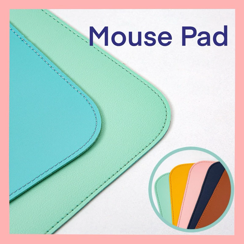 ส่งไว พร้อมส่งจากไทย Mouse Pad แผ่นรองเมาส์สีพื้น/สีพาสเทลน่ารักๆ แผ่นรองเมาส์ขนาดใหญ่ หนัง PU มีหลายขนาด แผ่นรองกันน้ำ
