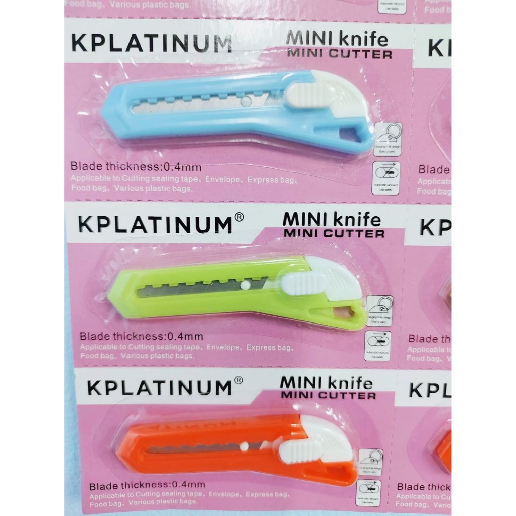 🔥แพ็ค 12 ชิ้น รุ่นเล็ก (มินิ 999) 🔥 มีดคัตเตอร์คละสี มินิคัตเตอร์ mini knife  0.4มม. ✔️ - รูปที่ 2