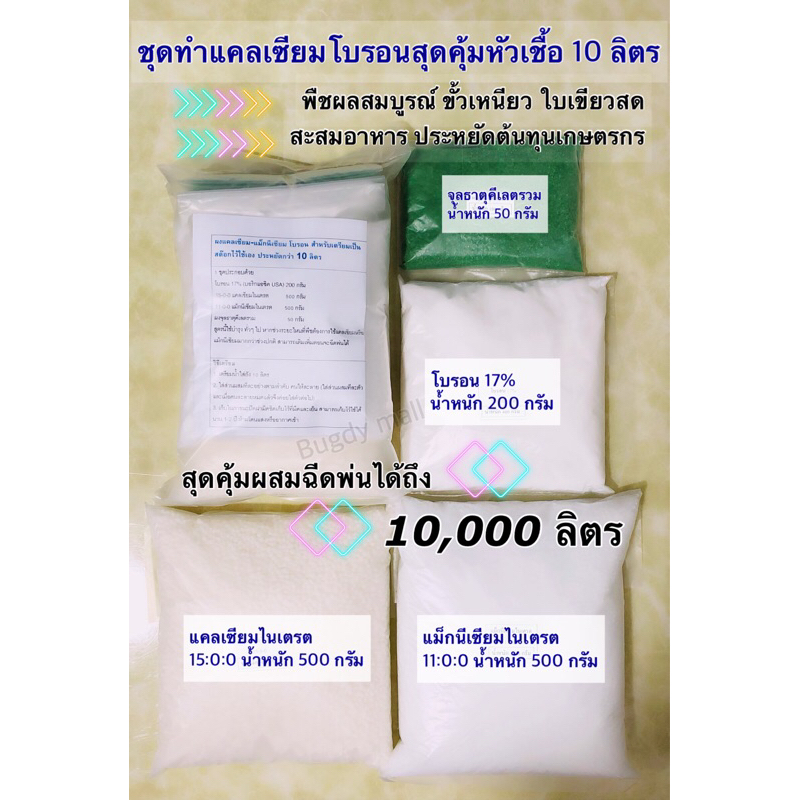 ชุดทำแคลเซียมโบรอน เสริมแม็กนีเซียม หัวเชื้อ 10 ลิตร ราคาประหยัด เพิ่มผลผลิต ขั้วเหนียว ใบเขียวสด