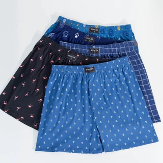 (แพ็ค3ตัว) กางเกงบ๊อกเซอร์ผู้ชาย Boxer Boocon บ็อกเซอร์พิมพ์ลาย สีโทนเข้ม คุณภาพดี เนื้อผ้านุ่มใส่สบาย ไม่ยืดไม่ย้วย