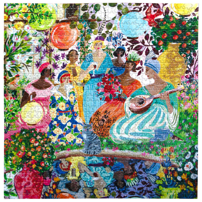 eeboo Garden Party 1000 Pc Sq Puzzle จิ๊กซอว์รูปปาร์ตี้ในสวนแบบ 1000 ชิ้น - รูปที่ 2