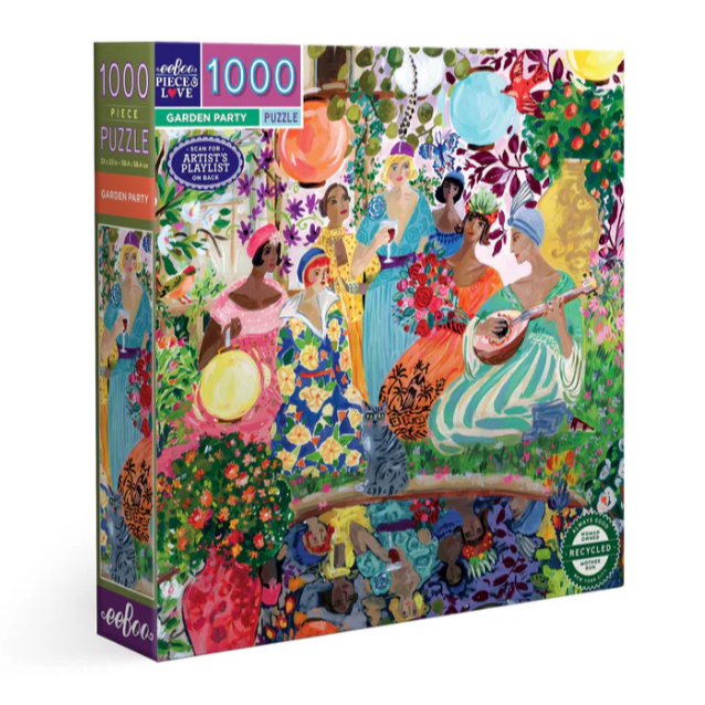 eeboo Garden Party 1000 Pc Sq Puzzle จิ๊กซอว์รูปปาร์ตี้ในสวนแบบ 1000 ชิ้น