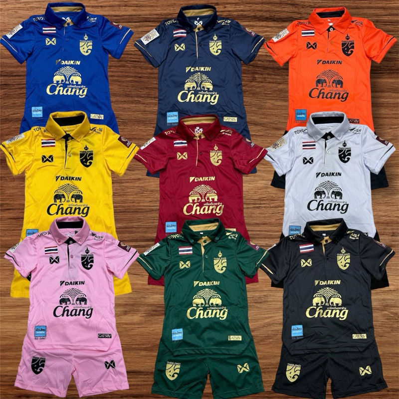 ชุดบอลเด็กคอปกสีพื้นสดใสเด็กหญิงชายใส่ได้มีไซร้เด็ก1ถึง13ขวบผ้าโพลีเอสเตอร์ใส่สบายไม่ร้อน