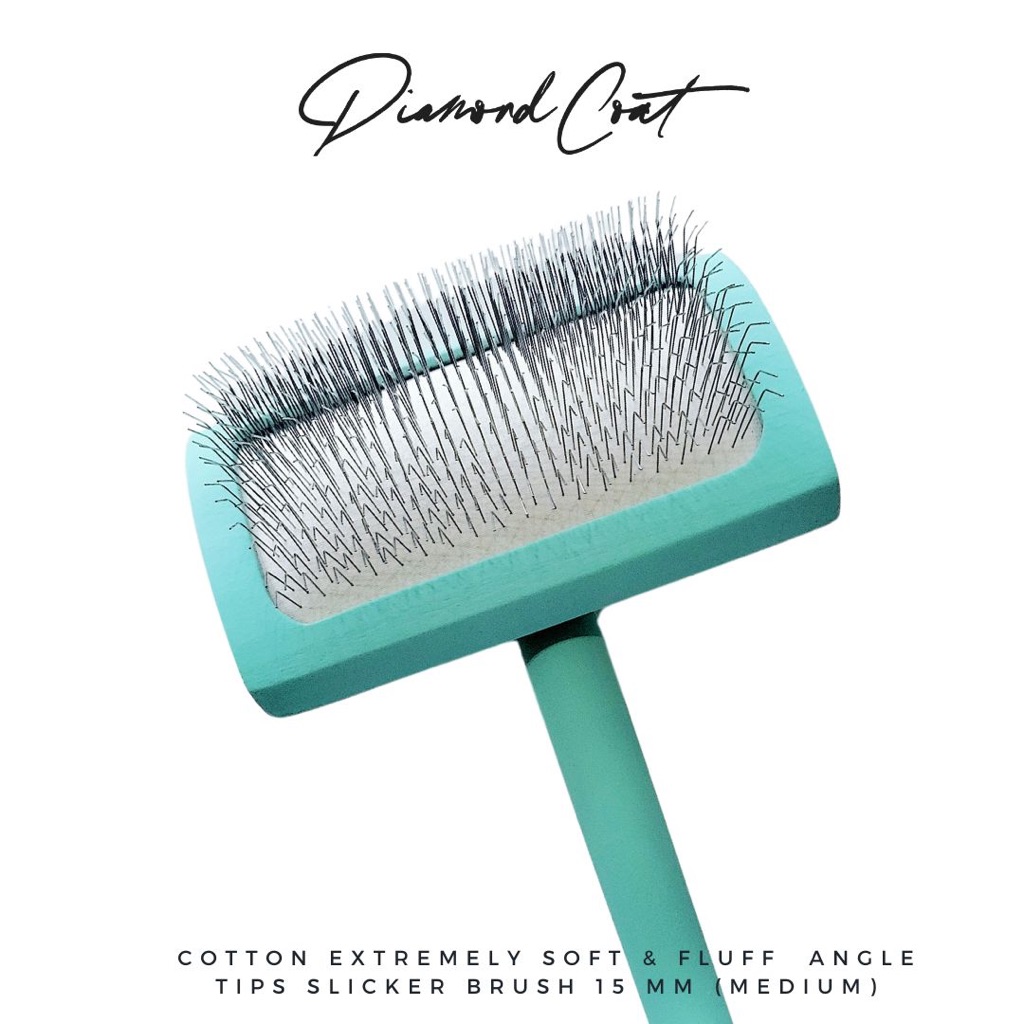 Diamond Coat COTTON Dog Slicker Brush แปรงขนสุนัข สลิกเกอร์สำหรับตีขนงานละเอียด