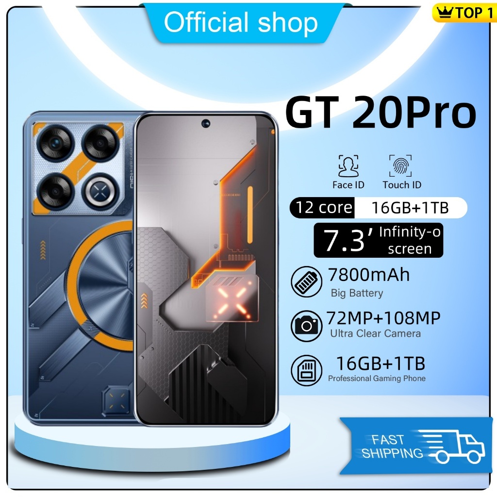GT20 Pro Android13 สมาร์ทโฟน 5G รองรับการจดจำใบหน้าและปลดล็อคลายนิ้วมือ ช่องใส่ซิมการ์ดคู่ โปรโมชั่นราคาถูก (COD)