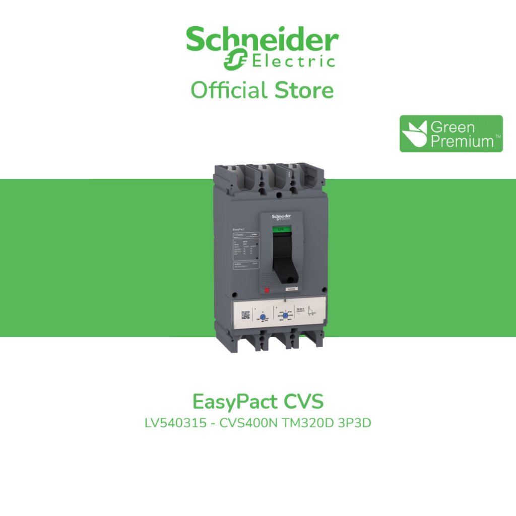 Schneider Electric เซอร์กิตเบรกเกอร์ EasyPact CVS400N, 50 kA at 415 VAC, 320 A เรตติ้ง thermal magne
