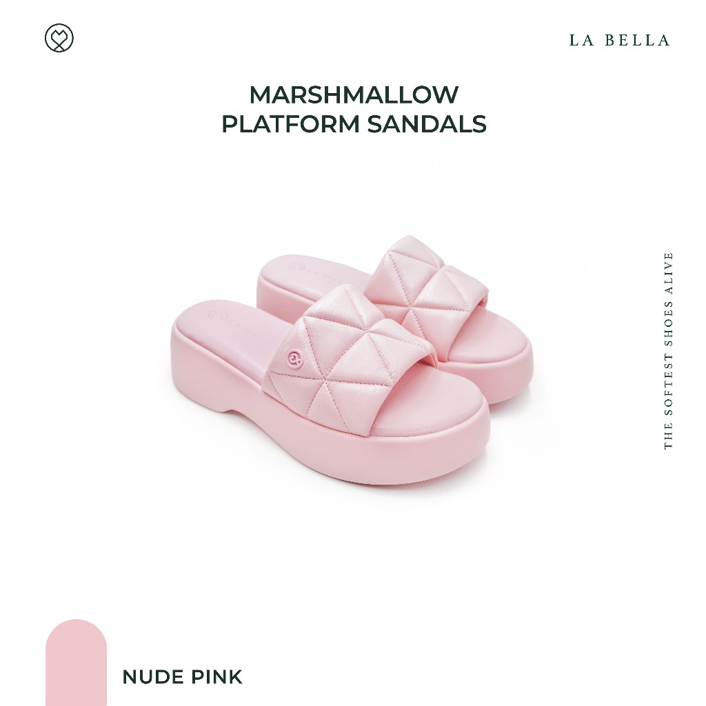 LA BELLA รุ่น MARSHMALLOW PLATFORM SANDALS - NUDE PINK