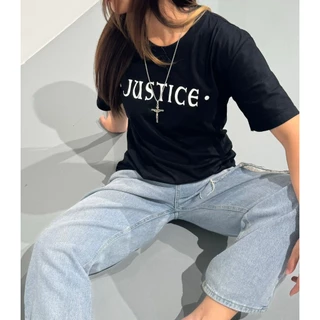 (พร้อมส่ง) เสื้อยืด JUSTICE - ผ้า Cotton100%