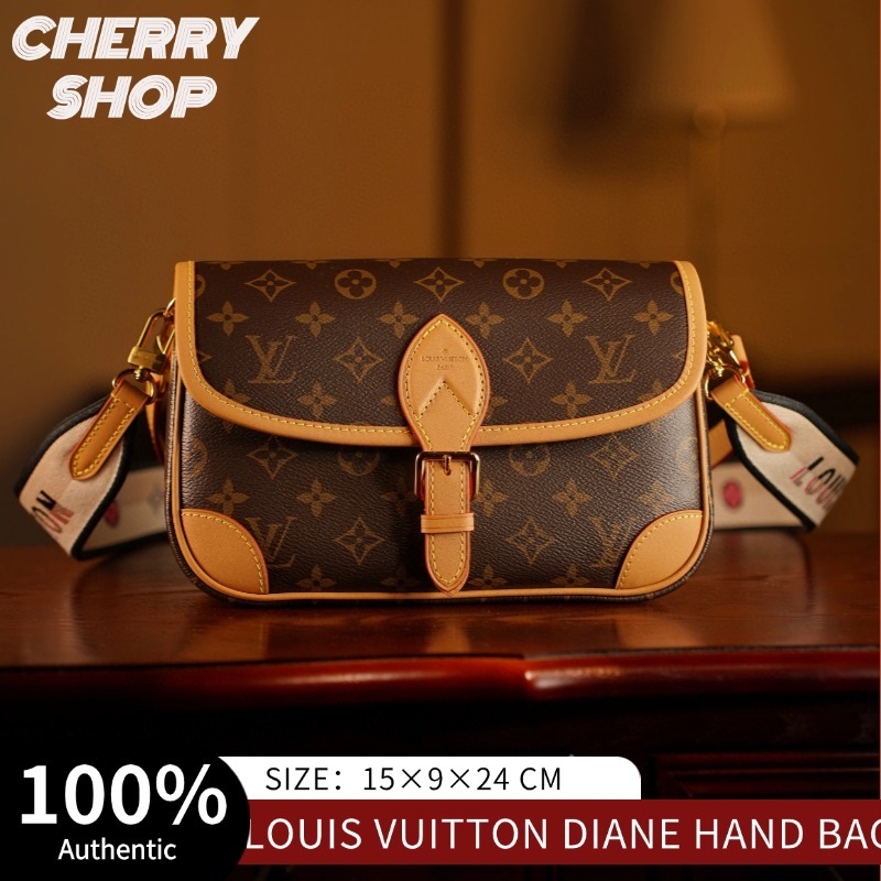 🍒หลุยส์วิตตอง แท้💯Louis Vuitton DIANE handbag🍒ผู้หญิง/กระเป๋าสะพายไหล่/กระเป๋าสะพายข้าง🍒LV BAG