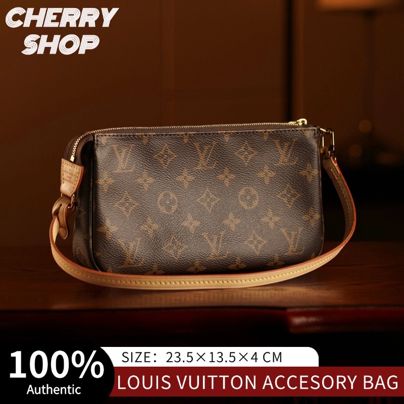 🔥Hot หลุยส์วิตตอง Louis Vuitton  Accessory Bag กระเป๋าถือ/กระเป๋าใต้วงแขน M40712🍒LV BAG