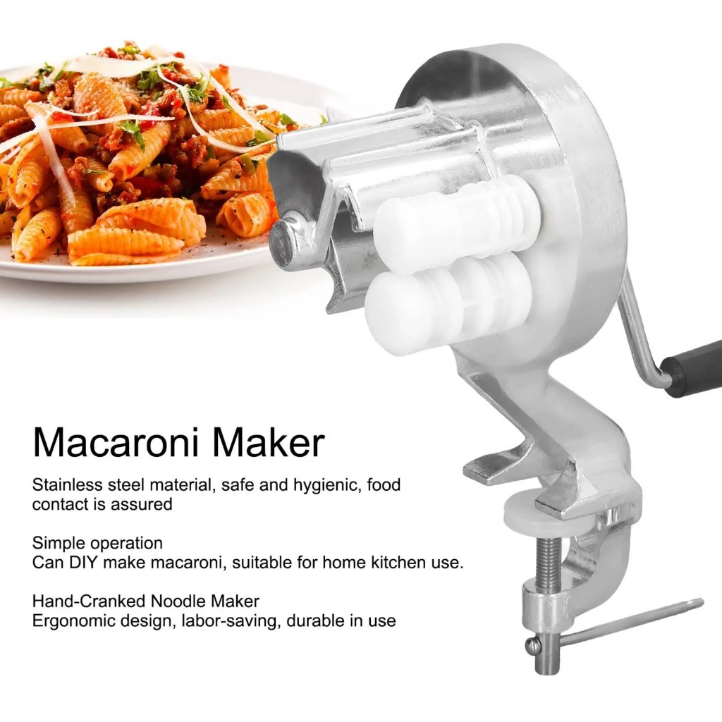 เครื่องทำเส้นพาสต้าสด ทำพาสต้าเส้นเกลียว Pasta manual pasta machine