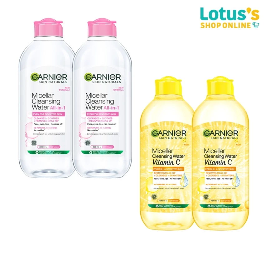 การ์นิเย่ ไมเซล่า คลีนซิ่ง วอเตอร์ ขนาด 400 มล. (แพ็คคู่) GARNIER MICELLAR WATER 400 ML. (TWIN PACK)