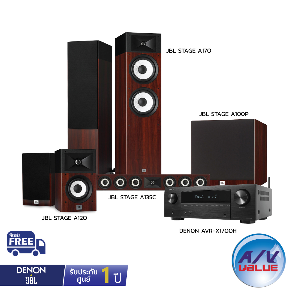 Stage Ultra HD 5 (Denon AVR-X1700H & JBL Stage A170+A120+A135C+A100P)