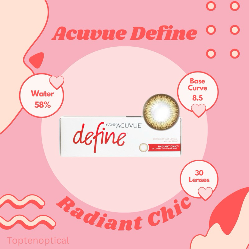 แบ่งขาย Acuvue define สี Radiant Chic 0.00 ถึง -8.00