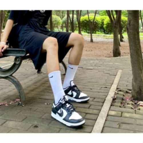 【ของแท้ 】Nike Dunk Retro "Black" รองเท้าผ้าใบ Low Sports Shoes DD1391-100 ระบายอากาศได้