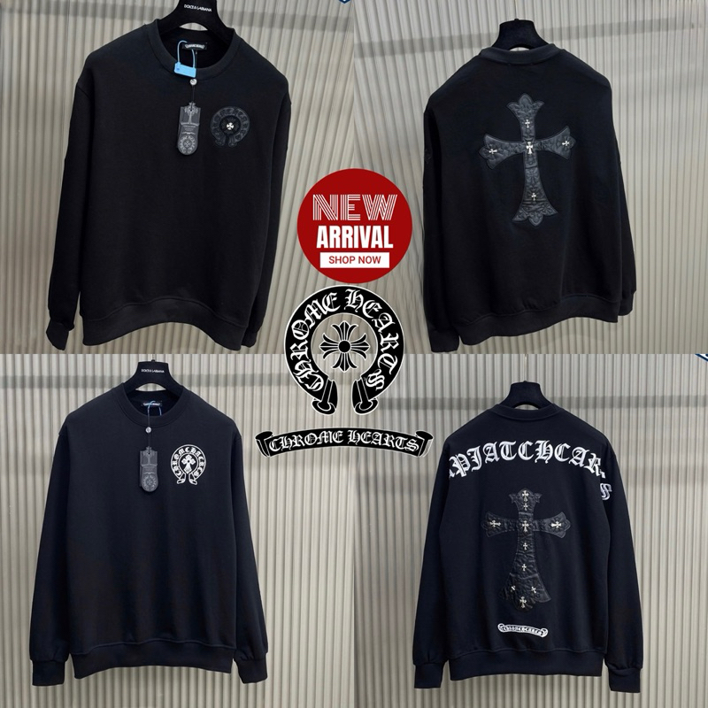 Chrome Heart Long Sleeve Shirt Cotton เสื้อกันหนาวแขนยาวคอกลม ใส่ได้ทั้งชายหญิง