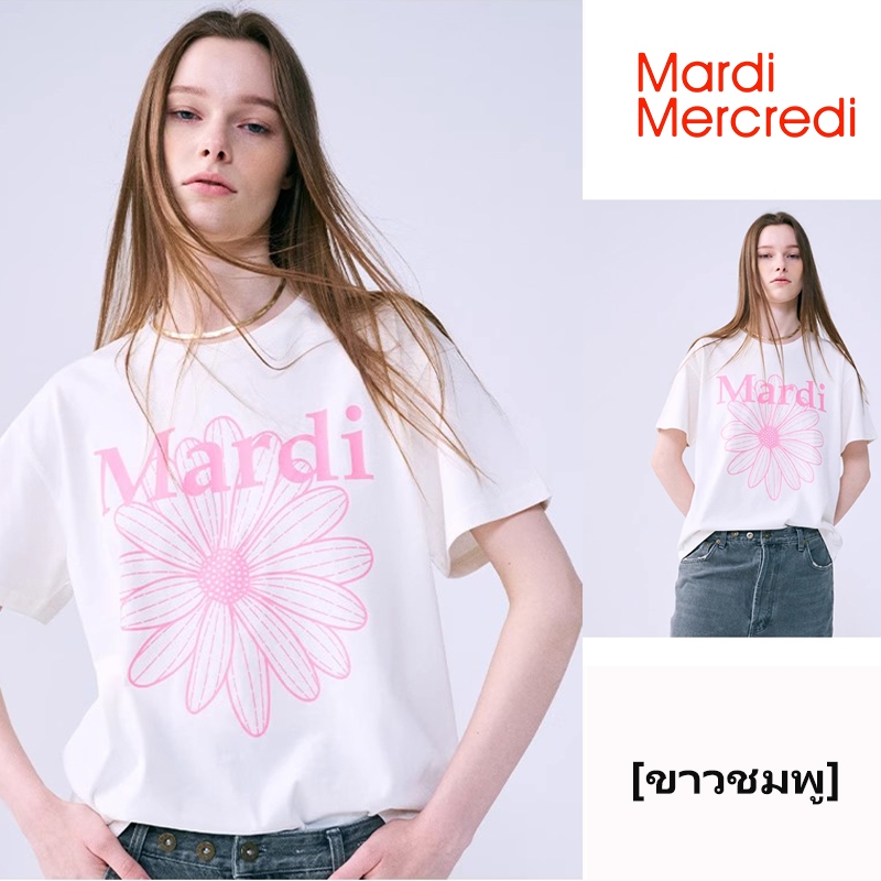 Mardi Mercredi แท้ Flowermardi Tshirt New เสื้อยืด สินค้าแท้ 100%