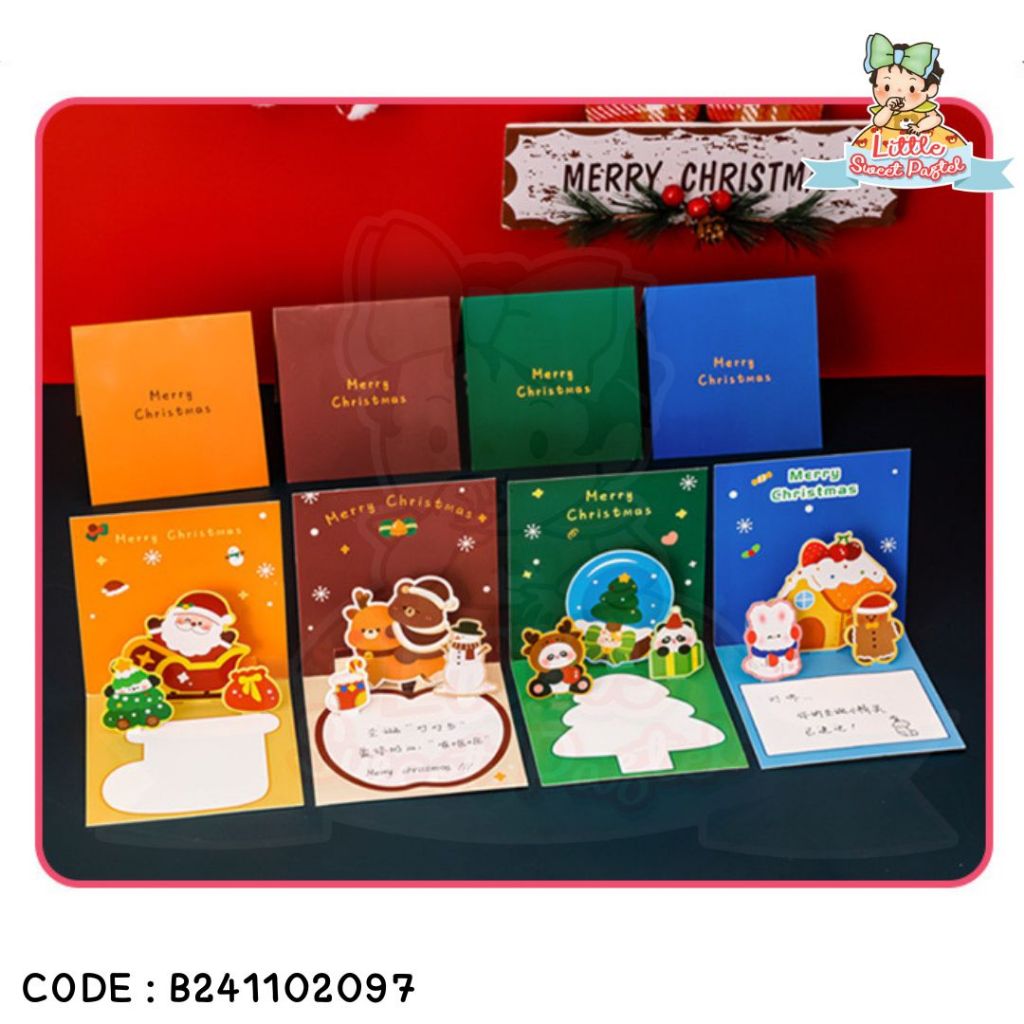 ✅พร้อมส่งในไทย✅  Christmas is coming 🎄🎅🏻การ์ดคริสต์มาส Pop up 3มิติ Christmas 🎅🏻 B241102097 - รูปที่ 4