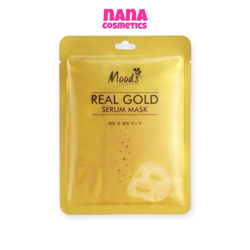 (1 กล่อง 10 ชิ้น) มูดส์ เรียล โกลด์ เซรั่ม มาส์ก MOODS Real Gold Serum Mask