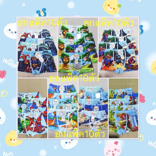 กางเกงซับในเด็กผู้ชาย แพ็กมี 10 ชิ้น คละสี เนื้อผ้านุ่มลื่น