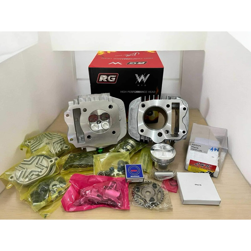 ชุดเสื้อฝา w125 4w งานฝาRG ลูกLHK ขนาด 57,59,60,62,64,66,67 ฝาสูบเซ็ทหลังวาวจิกเบ้าให้เรียบร้อย อุปก