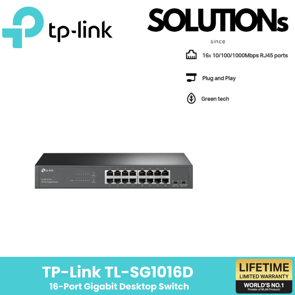 TP-Link ⚡️สวิตช์ฮับ⚡️TL-SG1016D V12 ผลิตภัณฑ์ใหม่ 16-Port Gigabit Desktop/Rackmount Switch