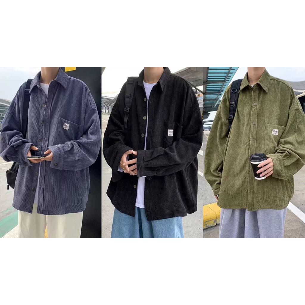 MCTE เสื้อเชิ้ตแขนยาวผู้ชาย มีให้เลือก 3 สี สบายๆ หลวมๆ หล่อๆแฟชั่น กันหนาวและแสงแดดได้ R6644#