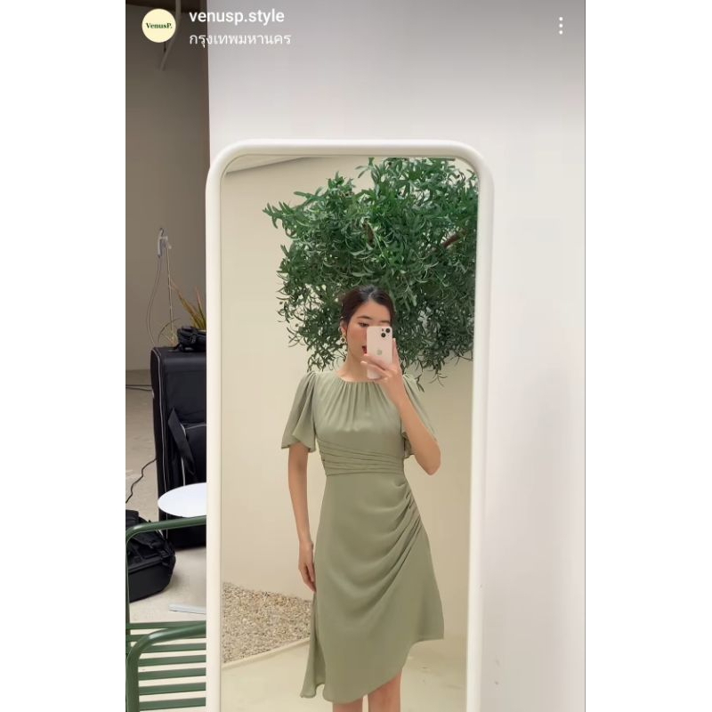 ส่งต่อชุดเดรส ร้าน venusp.style Boro dress สีเขียว