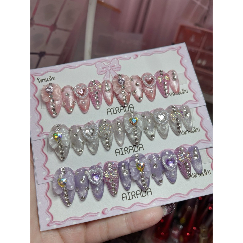 •🇹🇭เล็บปลอม💅🏻ลายน่ารักๆ เปลี่ยนไซส์ทรงได้(รบกวนหมายเหตุในคำสั่งซื้อเท่านั้น)