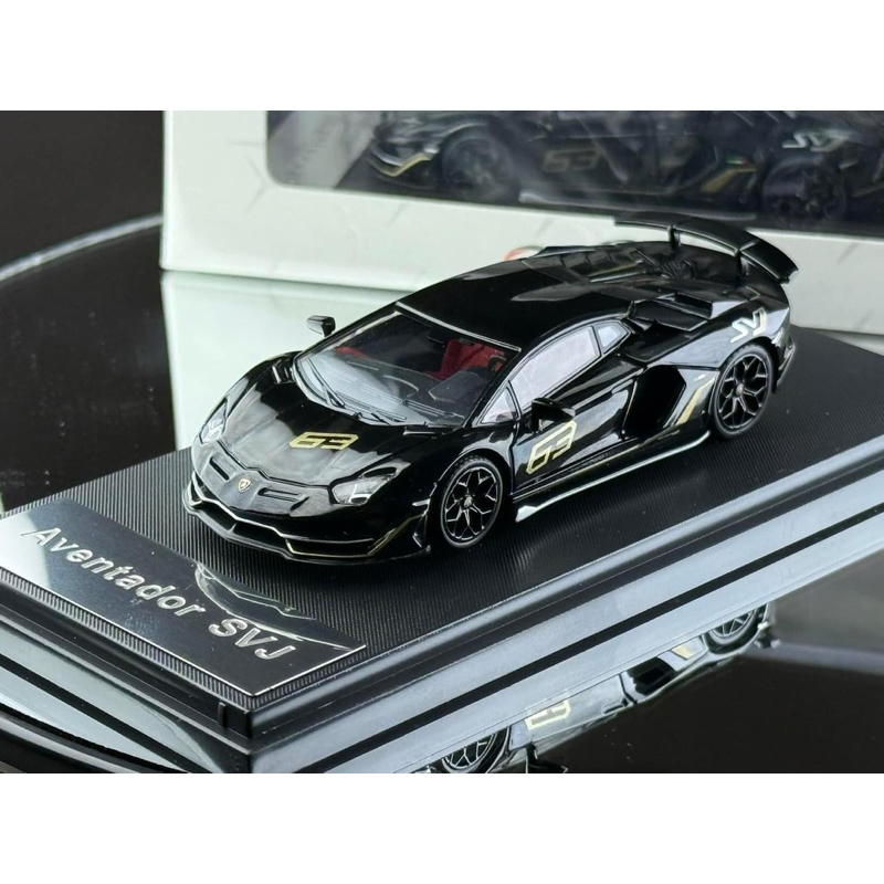 Lamborghini Aventador LP770 SVJ Black Scale 1:64 ยี่ห้อ Rhino