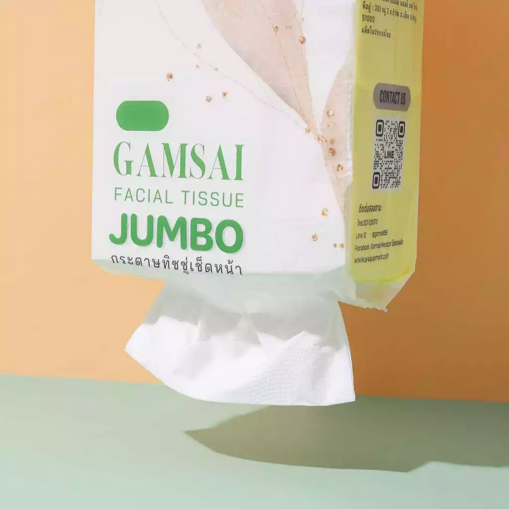 GT03 Gamsai Jumbo Tissue แบบแขวนดึง กระดาษทิชชู่ หนา 4 ชั้น แก้มใส จัมโบ้ ทิชชู่