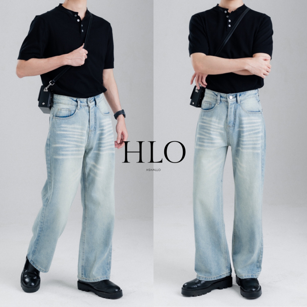 กางเกงยีนส์ขากระบอกตรง รุ่น HLO.DENIM By HLO
