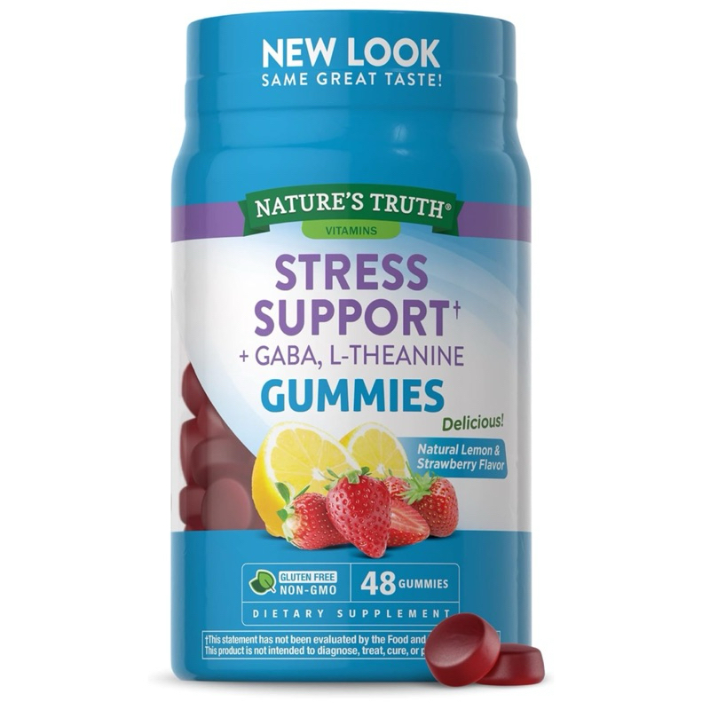 [ OLLY ]❇️ GOODBYE STRESS + GABA + L-THEANINE GUMMIES ‼️กัมมี่แบบเคี้ยว‼️คลายเครียด ( 42 กัมมี่ )