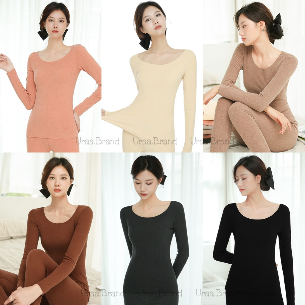 Extra Warm Heattech Women's Set 2 Pieces - T1001 เซ็ท2ชิ้น l ฮีทเทค + กางเกง l เสื้อฮีทเทค เลกกิ้งกันหนาว เลกกิ้งผู้หญิง