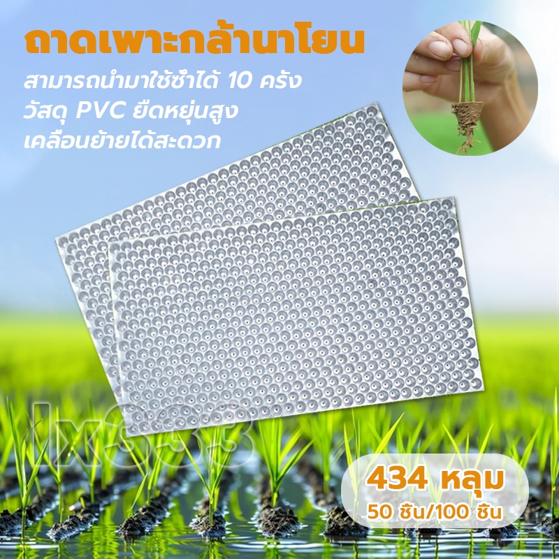 ถาดเพาะกล้านาโยน 434 หลุม 50/100 ชิ้น ถาดนาโยน เพาะข้าว ป้องกันโรครากเน่า เหนียว ทนทาน ใช้ซ้ำ10 ครั