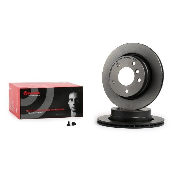 BMW จานเบรคหลัง (Brake Disc Rear) ( มีร่องระบาย ) Brembo รุ่น E36 E46 ขนาดหน้าจาน 276 มิลลิเมตร เบอร์ 09.7727.11 ราคา ถูกที่สุด ดีลบีเคเค รูปภาพหลัก