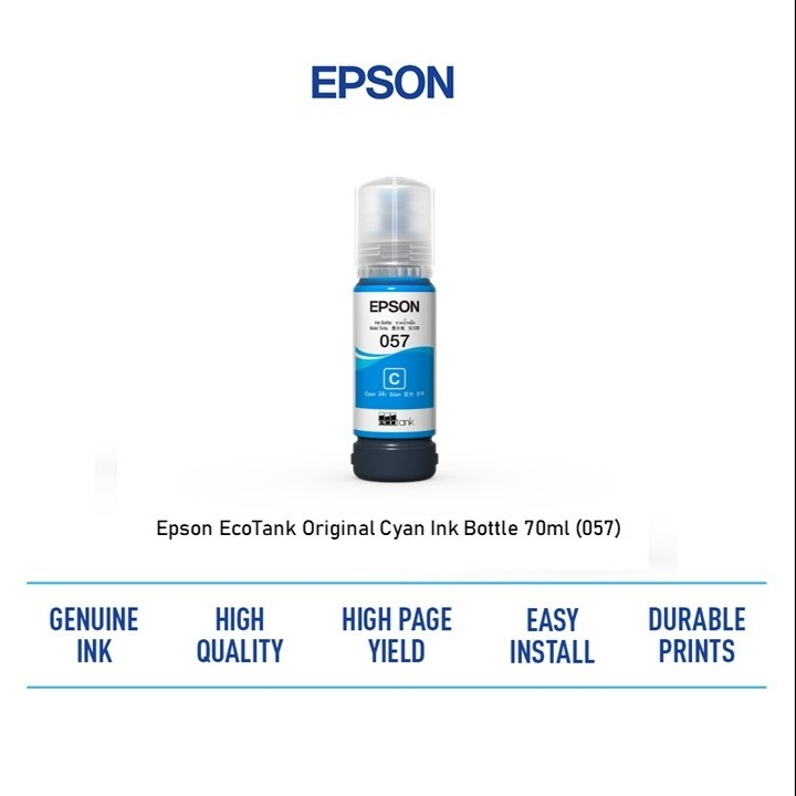 EPSON 057 หมึกเติมแท้เอปสัน 💯% ของแท้ EPSON 057 เหมาะสำหรับใช้ใน T09D100-600 FOR L8050 L18050,สีสดใส ไม่ซีดจางง่าย ราคา