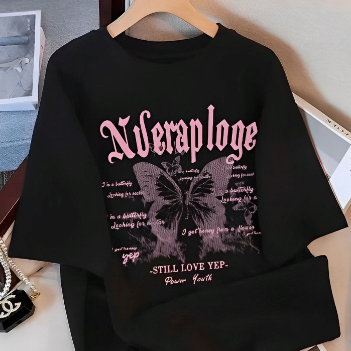 เสื้อยืด เสื้อยืดสาวอวบ เสื้อโอเวอร์ไซส์ วินเทจ คอกลม เสื้อยืดผู้หญิง เสื้อน่ารักๆ