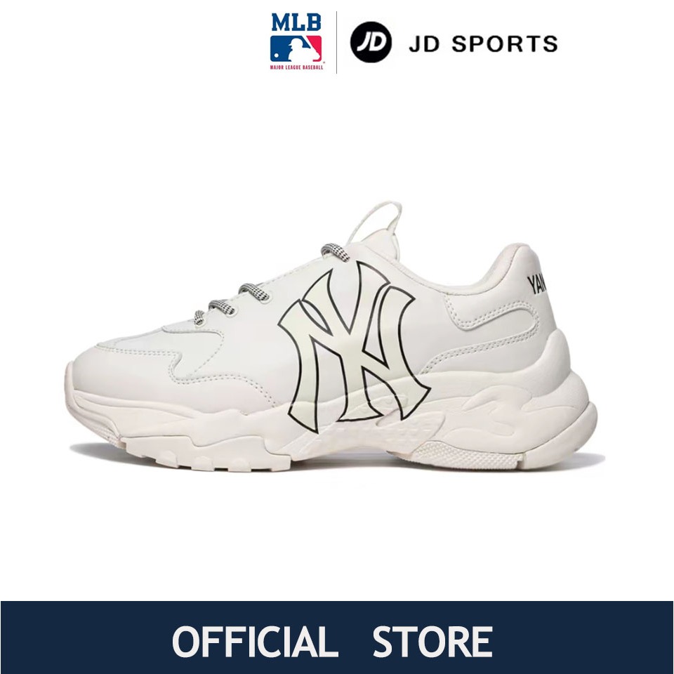 【ของแท้% 100】MLB Big Ball Chunky Retro white sneakers สหพันธรัฐสหรัฐอเมริกา Men's and women's sports shoes