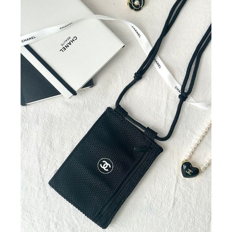 พร้อมส่ง C c Passport Crossbody Bag Blackพร้อมถุงกระดาษ