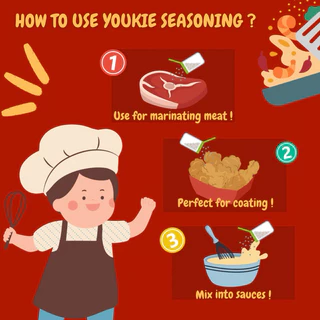 Youkie Seasoning ผงปรุงคลีน ไม่ใส่น้ำตาล ไม่ใส่ผงชูรส