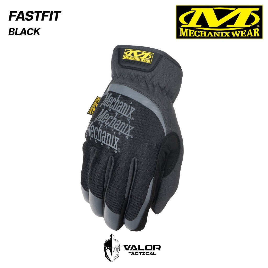 Mechanix Wear - FastFit [Black] ถุงมือทำงาน ถุงมือช่าง น้ำหนักเบา หนังสังเคราะห์ 0.6มม ทัชสกรีน กระชับมือ