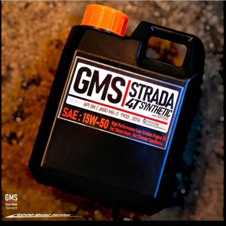 น้ำมันเครื่อง GMS Strada 4T 15W-50 Fully Synthetic