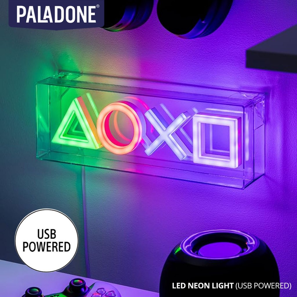 [พร้อมส่ง]Paladone: Paladone PlayStation LED Neon Light (ไฟ LED ตกแต่งห้อง เกมมิ้ง Decor for Gamers)