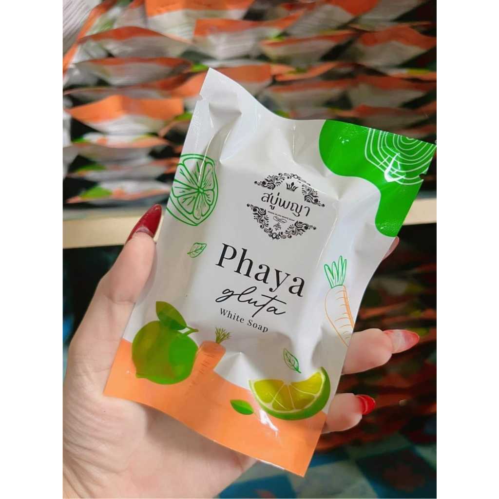 สบู่พญากลูต้าไวท์โซป สบู่พญา สบู่พยา ##แพ็คเกจใหม่## ของแท้ ราคาต่อ 1 ก้อน