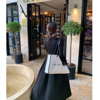 เดรสยาวคอปกสีดำ ซิปหน้าอกรูดขึ้นเป็นคอเต่าได้ ดีเทลเสื้อต่อกระโปรงทรงเอจับจีบ เดรสใส่ไปเที่ยว #9219