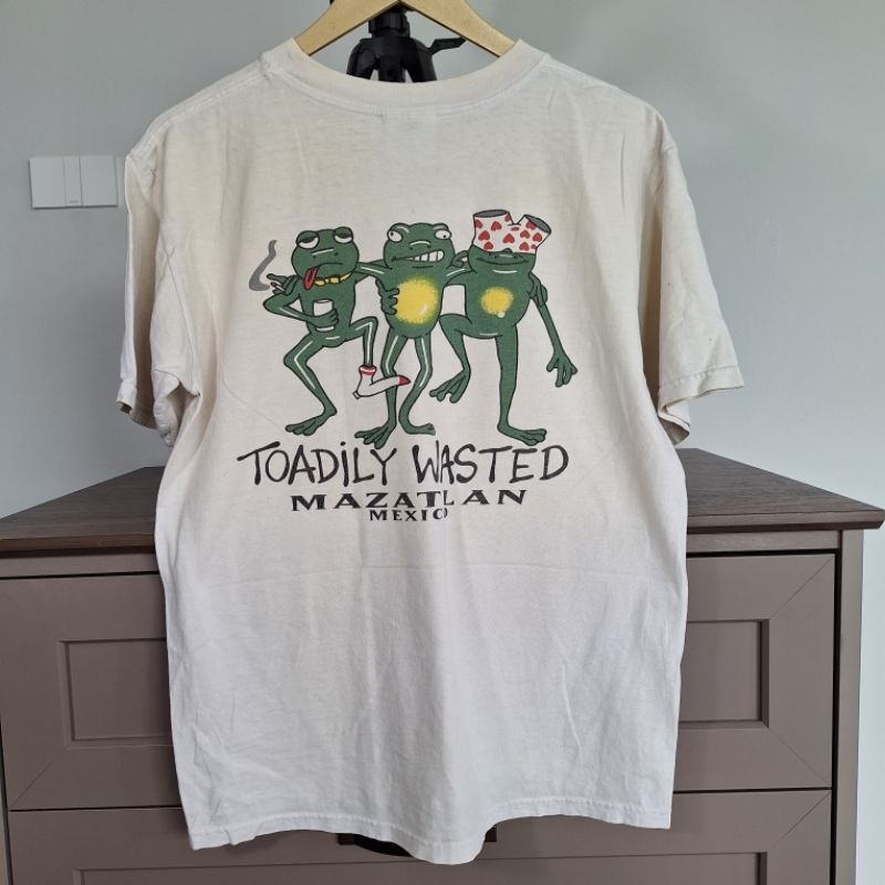 เสื้อยืด ลายกบ Yazbek Toadily wasted Mazatian mexico size M (D573)